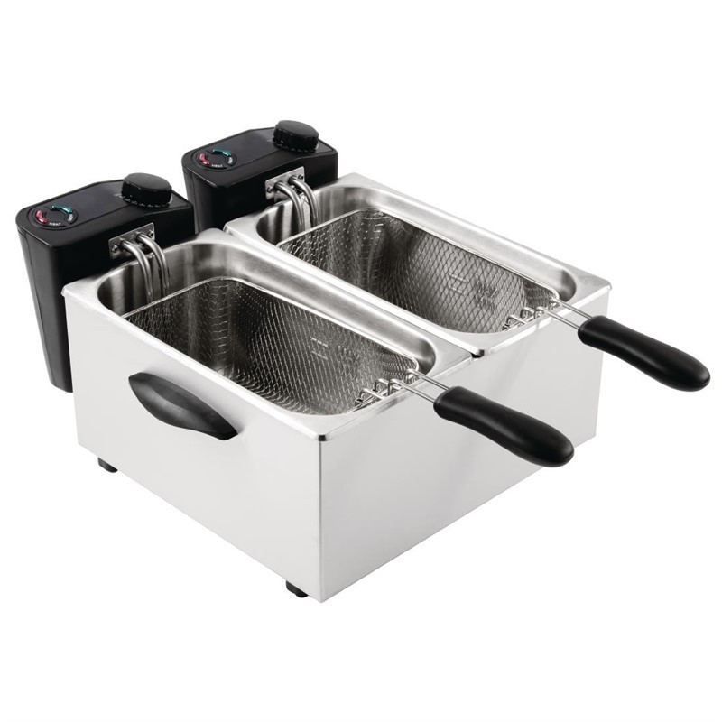 Friteuse de comptoir double Caterlite peu intensive 2x 3,5L