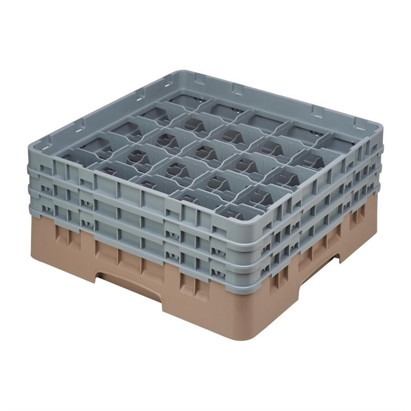Casier à verres 25 compartiments Camrack Cambro beige hauteur max 174mm Casier à verres 25 compartiments Camrack Cambro beige hauteur max 174mm