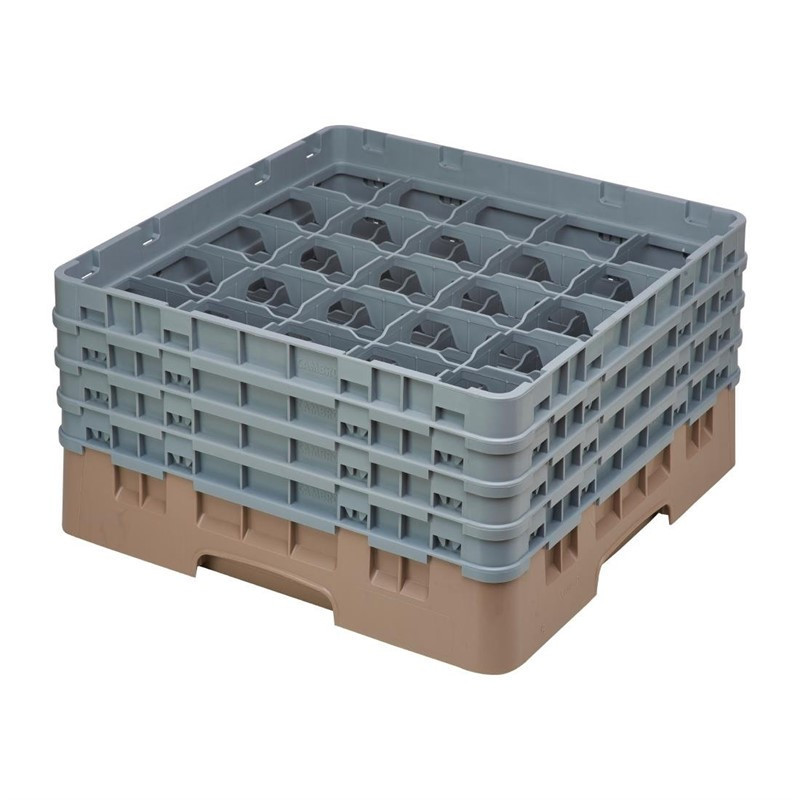 Casier à verres 25 compartiments Camrack Cambro beige hauteur max 215mm Casier à verres 25 compartiments Camrack Cambro beige hauteur max 215mm