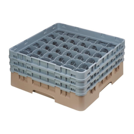 Casier à verres 36 compartiments Camrack Cambro beige hauteur max 174mm