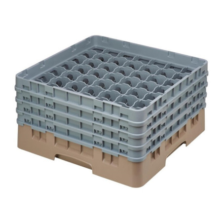 Casier à verres 49 compartiments Camrack Cambro beige hauteur max 215mm