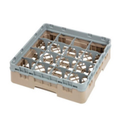 Casier à verres 16 compartiments Camrack Cambro beige hauteur max 92mm