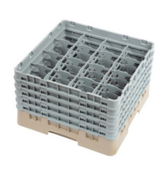 Casier à verres 16 compartiments Camrack Cambro beige hauteur max 257mm