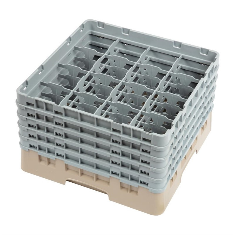 Casier à verres 16 compartiments Camrack Cambro beige hauteur max 257mm