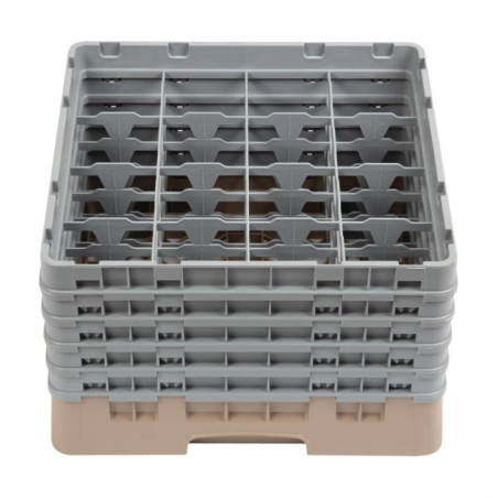 Casier à verres 16 compartiments Camrack Cambro beige hauteur max 257mm