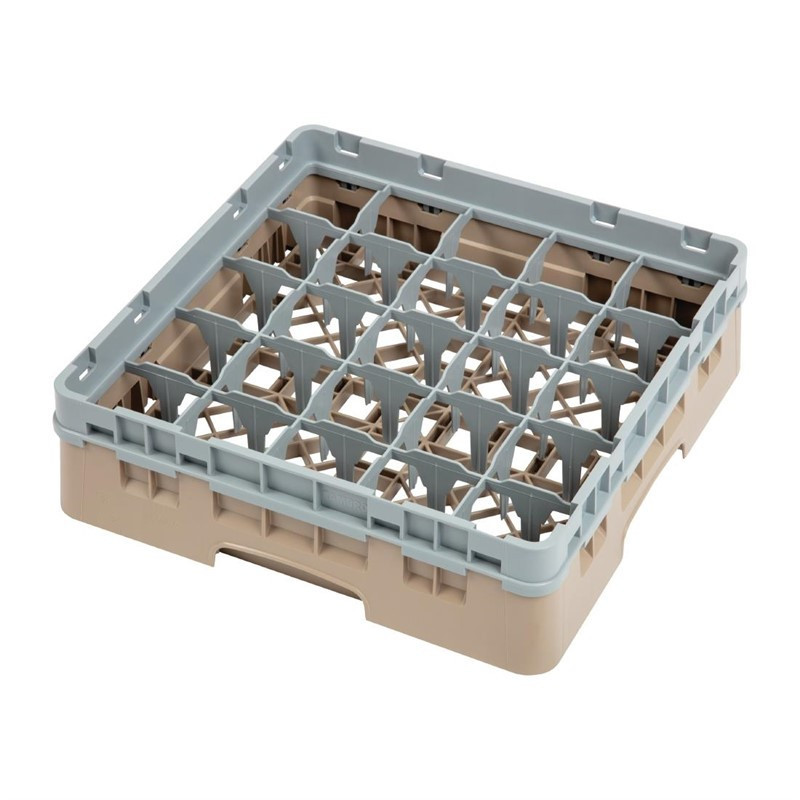 Casier à verres 25 compartiments Camrack Cambro beige hauteur max 92mm