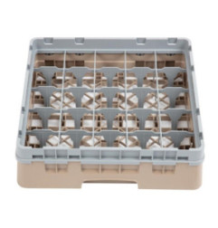 Casier à verres 25 compartiments Camrack Cambro beige hauteur max 92mm