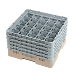 Casier à verres 25 compartiments Camrack Cambro beige hauteur max 257mm