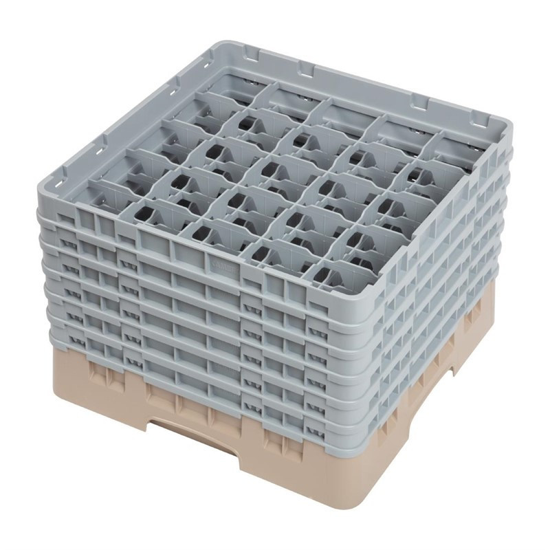Casier à verres 25 compartiments Camrack Cambro beige hauteur max 298mm