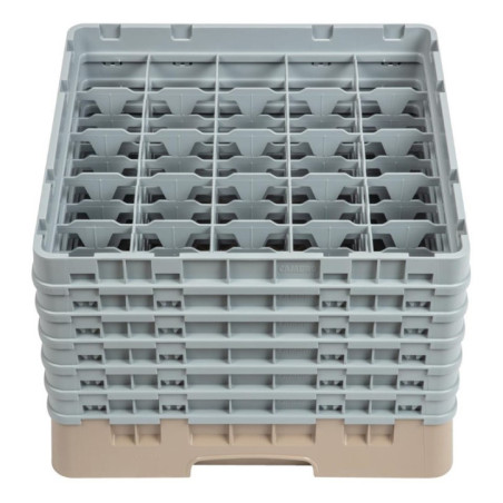 Casier à verres 25 compartiments Camrack Cambro beige hauteur max 298mm