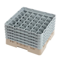 Casier à verres 36 compartiments Camrack Cambro beige hauteur max 257mm