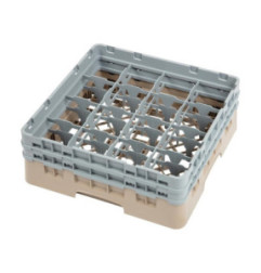 Casier à verres 16 compartiments Camrack Cambro beige hauteur max 133mm