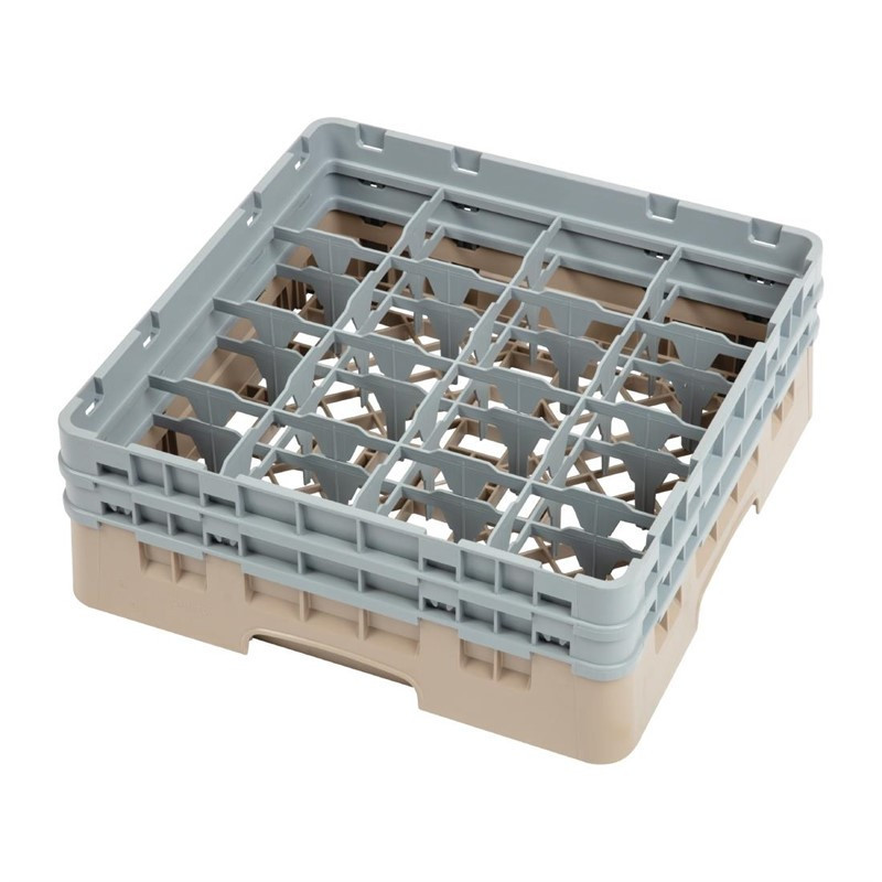 Casier à verres 16 compartiments Camrack Cambro beige hauteur max 133mm