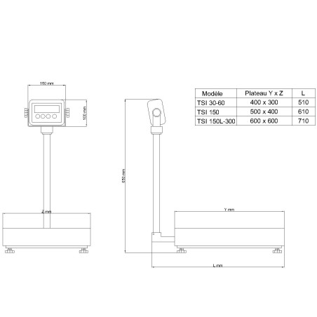 Balance plateforme inox 150kg précision 20g TSI-150