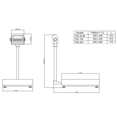 Balance à colonne 30kg précision 5g TSX-30