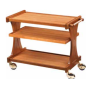 Chariots De Service En Bois CL2151 noce-walnut + roues casquées laiton Chariots De Service En Bois CL2151 noce-walnut + roues casquées laiton