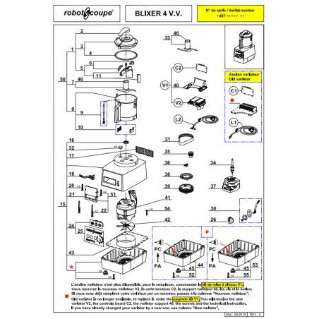 Pièces détachées pour Robotcoupe BLIXER-4-VV (33181)