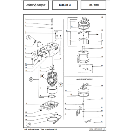 Pièces détachées pour Robotcoupe BLIXER-3-VV