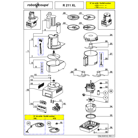 Pièces détachées pour Robotcoupe R211XL