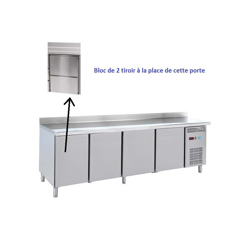 TOUR GASTRO 4 PORTES AVEC DOSSERET GROUPE EXTRACTIBLE avec option bloc 2 tiroir à gauche TOUR GASTRO 4 PORTES AVEC DOSSERET GROUPE EXTRACTIBLE avec option bloc 2 tiroir à gauche