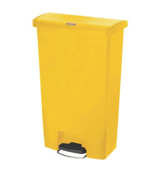 Poubelle à pédale frontale large Slim Jim Step-On Rubbermaid jaune 68L