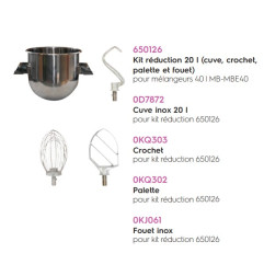 Kit REDUCTION 20L (Cuve, crochet, palette et fouet) POUR 40L - 650126