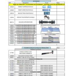 00 Listing Pièces pour RAYONNAGE & ÉTAGÈRES TOURNUS EQUIPEMENTS