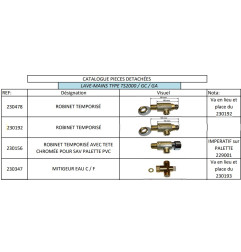 Tempostop pour LAVE-MAINS 230192 GA et GC tournus