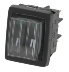 Interrupteur double avec voyant LED vert et capuchon étanche