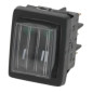 Interrupteur double avec voyant LED vert et capuchon étanche Interrupteur double avec voyant LED vert et capuchon étanche