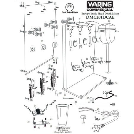 VIS DU SUPPORT CONTAINER DMC201DCAE (pièce 9) (93029281)