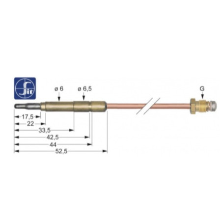 THERMOCOUPLE SIT M9x1 1200 mm