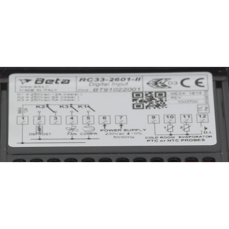 REGULATEUR THERMOSTAT BETA RC33-2601-II 230V