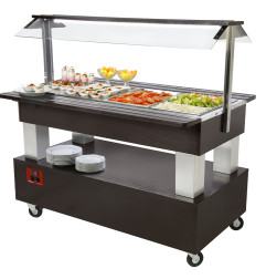 Buffet - Salad bar réfrigéré, 4x GN 1/1-150 (bois Wengé)