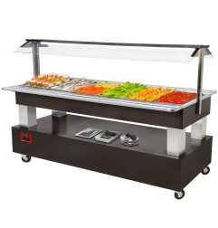 Buffet - Salad bar réfrigéré, 6x GN 1/1-150 (bois Wengé)