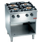 Fourneau gaz 4 feux, sur armoire ouverte Fourneau gaz 4 feux, sur armoire ouverte