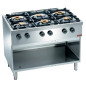 Fourneau gaz 6 feux vifs, sur armoire ouverte Fourneau gaz 6 feux vifs, sur armoire ouverte