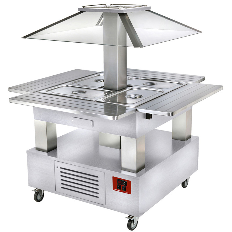Ilot buffet - Salad bar, réfrigéré, 4x GN1/1-150 (Bois Blanc) Ilot buffet - Salad bar, réfrigéré, 4x GN1/1-150 (Bois Blanc)