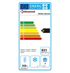 Vitrine vent.T° positive 380 lit, noire, avec caisson lumineux