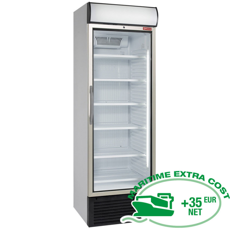 Vitrine T° positive, ventilée, 500 Lt., avec caisson lumineux Vitrine T° positive, ventilée, 500 Lt., avec caisson lumineux