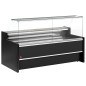 Comptoir vitrine réfrigéré à vitre droite 90°, ventilé, avec réserve - NOIR Comptoir vitrine réfrigéré à vitre droite 90°, ventilé, avec réserve - NOIR