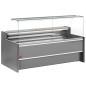 Comptoir vitrine réfrigéré à vitre droite 90°, ventilé, avec réserve - GRIS Comptoir vitrine réfrigéré à vitre droite 90°, ventilé, avec réserve - GRIS