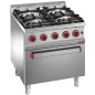 Fourneau 4 feux vif, four gaz GN 2/1 Fourneau 4 feux vif, four gaz GN 2/1