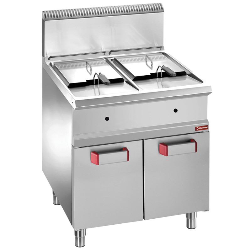 Friteuse gaz 2 cuves 14 litres sur armoire Friteuse gaz 2 cuves 14 litres sur armoire