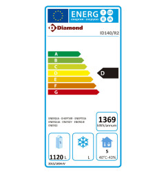 Armoire frigorifique ventilée 1400 Lit. 2 portes GN 2/1, sur roues