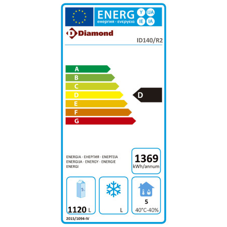 Armoire frigorifique ventilée 1400 Lit. 2 portes GN 2/1, sur roues