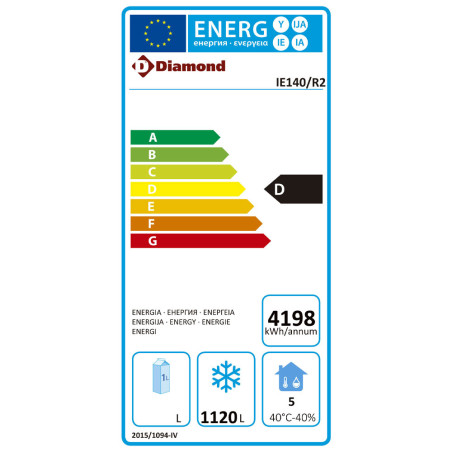 Armoire de congélation ventilée 1400 Lit. 2 portes GN 2/1, sur roues