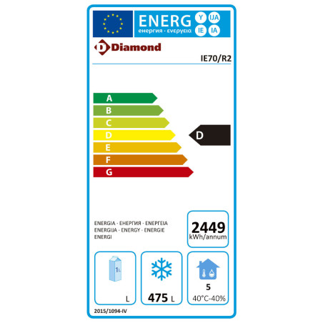 Armoire de congélation ventilée 700 Lit. 1 porte GN 2/1, sur roues