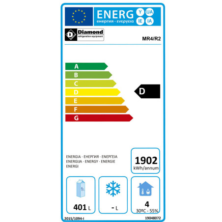 Table frigorifique, ventilée, 4 portes GN 1/1 (550 Lit.)