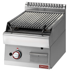 Grill pierre de lave, 1/2 module, grille en fonte "double face"